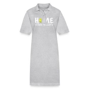 Sport Home Where Court Is Tennis - Stanley/Stella PAIGER Organic Women’s Polo Dress - heather grey - Front
