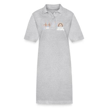 Live Love Speech Therapy Herzschlag Regenbogen - Stanley/Stella Frauen Bio-Polokleid PAIGER - Grau meliert - Vorne