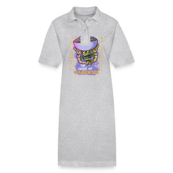 Curse Of Ramenses Egyptian Mythology - Stanley/Stella PAIGER Organic Women’s Polo Dress - heather grey - Front