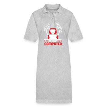 Cybersecurity Cyber Programmierer Hacker - Stanley/Stella Frauen Bio-Polokleid PAIGER - Grau meliert - Vorne