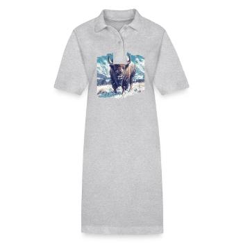 Bisons Bison - Robe polo bio PAIGER Stanley/Stella Femme - gris chiné - Devant