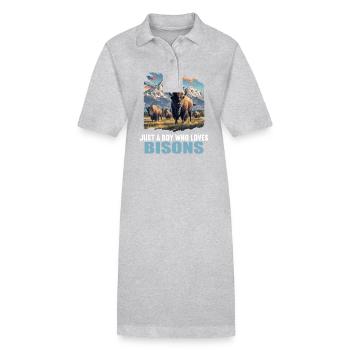 Bisons Bison - Robe polo bio PAIGER Stanley/Stella Femme - gris chiné - Devant