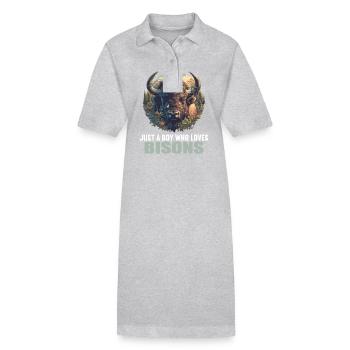 Bisons Bison - Robe polo bio PAIGER Stanley/Stella Femme - gris chiné - Devant