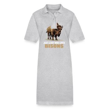 Bisons Bison - Robe polo bio PAIGER Stanley/Stella Femme - gris chiné - Devant