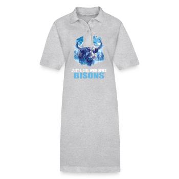 Bisons Bison - Robe polo bio PAIGER Stanley/Stella Femme - gris chiné - Devant