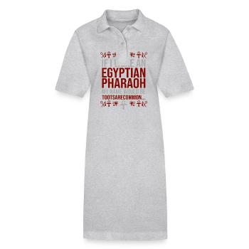Egyptian Tootsarecommon Mythology - Stanley/Stella PAIGER Organic Women’s Polo Dress - heather grey - Front