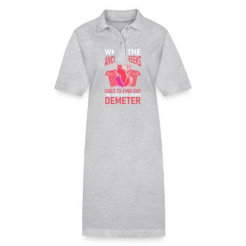 Ancient Length Of Crops Greek Mythology - Stanley/Stella PAIGER Organic Women’s Polo Dress - heather grey - Front