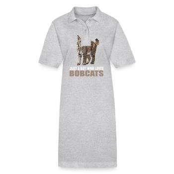Bobcat's Bobcat, Bobcat, Bobcat, Bobcat, Lynx - Stanley/Stella PAIGER Organic Women’s Polo Dress - heather grey - Front