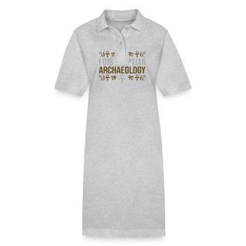 Dig Egyptian Archaeology Mythology - Stanley/Stella PAIGER Organic Women’s Polo Dress - heather grey - Front
