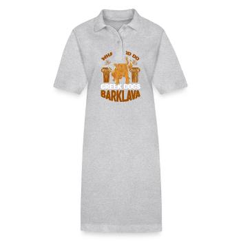 Food Greek Dogs Barklava Greek Mythology - Stanley/Stella PAIGER Organic Women’s Polo Dress - heather grey - Front