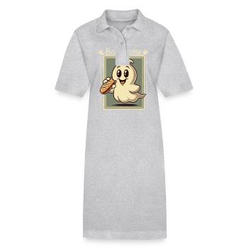 Gespenst Booguette Für Baguette Liebhaber - Stanley/Stella Frauen Bio-Polokleid PAIGER - Grau meliert - Vorne