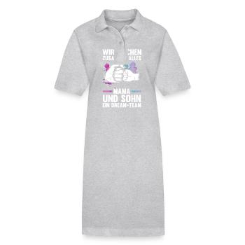 Mama Und Sohn - Stanley/Stella Frauen Bio-Polokleid PAIGER - Grau meliert - Vorne