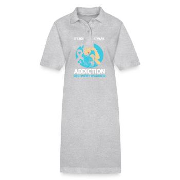 Drogenfrei Sucht Süchtig - Stanley/Stella Frauen Bio-Polokleid PAIGER - Grau meliert - Vorne