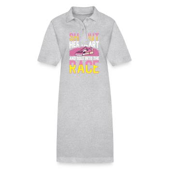 Cœur et semelle de jogging dans la course à pied - Robe polo bio PAIGER Stanley/Stella Femme - gris chiné - Devant