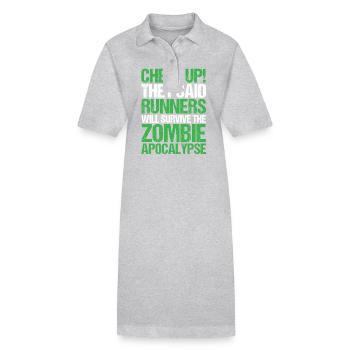 Überlebe Zombie Apocalypse Running - Stanley/Stella Frauen Bio-Polokleid PAIGER - Grau meliert - Vorne