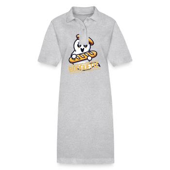 Gespenst Mit Baguette Booguette Spaß - Stanley/Stella Frauen Bio-Polokleid PAIGER - Grau meliert - Vorne