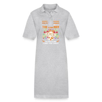 Sclérose en plaques SEP - Robe polo bio PAIGER Stanley/Stella Femme - gris chiné - Devant