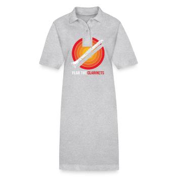 Klarinette - Stanley/Stella Frauen Bio-Polokleid PAIGER - Grau meliert - Vorne