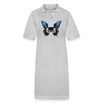 papillon papillons papillon papillon - Robe polo bio PAIGER Stanley/Stella Femme - gris chiné - Devant