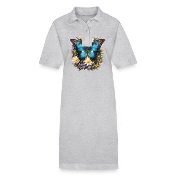 papillon papillons papillon papillon - Robe polo bio PAIGER Stanley/Stella Femme - gris chiné - Devant