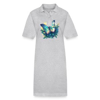 papillon papillons papillon papillon - Robe polo bio PAIGER Stanley/Stella Femme - gris chiné - Devant