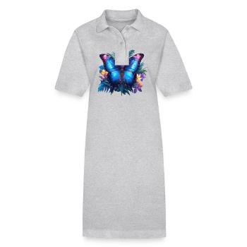 papillon papillons papillon papillon - Robe polo bio PAIGER Stanley/Stella Femme - gris chiné - Devant