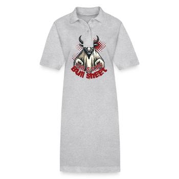 Cheeky bull with saying for humorous occasions - Stanley/Stella PAIGER Organic Women’s Polo Dress - heather grey - Front