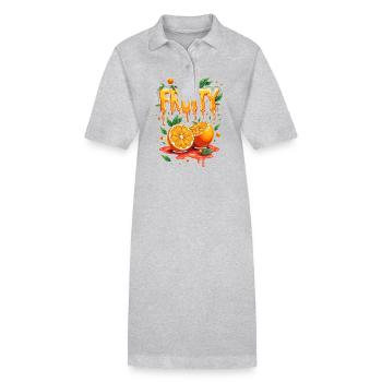 Fruchtig Orangen für einen Orangen Liebhaber - Stanley/Stella Frauen Bio-Polokleid PAIGER - Grau meliert - Vorne
