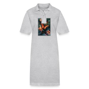 papillon papillons papillon papillon - Robe polo bio PAIGER Stanley/Stella Femme - gris chiné - Devant