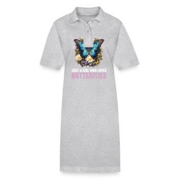 papillon papillons papillon papillon - Robe polo bio PAIGER Stanley/Stella Femme - gris chiné - Devant