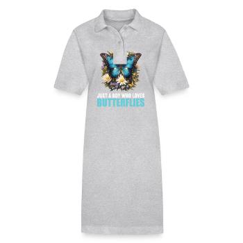 papillon papillons papillon papillon - Robe polo bio PAIGER Stanley/Stella Femme - gris chiné - Devant