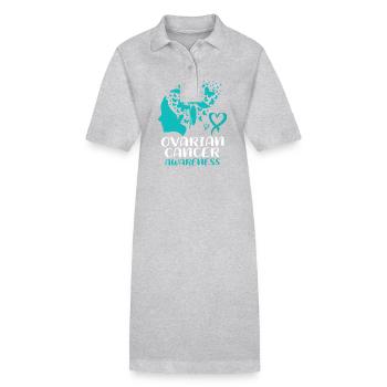 Cancer de l’ovaire Cancer survivant Cancer - Robe polo bio PAIGER Stanley/Stella Femme - gris chiné - Devant