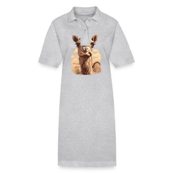 Camel Kamele Kamel - Stanley/Stella Frauen Bio-Polokleid PAIGER - Grau meliert - Vorne