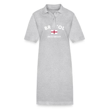 Bristol Angleterre Anglais Drapeau Anglais - Robe polo bio PAIGER Stanley/Stella Femme - gris chiné - Devant