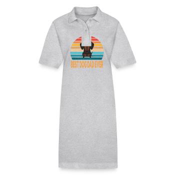 Meilleur chien papa de tous les temps Weenie Papa Fête des pères - Robe polo bio PAIGER Stanley/Stella Femme - gris chiné - Devant