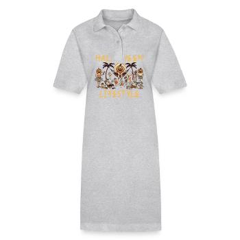 Halloween Lifestyle Fun Sur La Plage - Robe polo bio PAIGER Stanley/Stella Femme - gris chiné - Devant