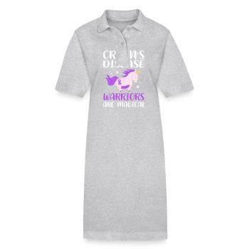 Maladie de Crohn - Robe polo bio PAIGER Stanley/Stella Femme - gris chiné - Devant
