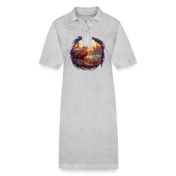 Coq Coqs Coq - Robe polo bio PAIGER Stanley/Stella Femme - gris chiné - Devant