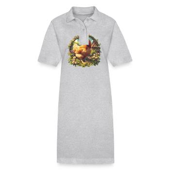Coq Coqs Coq - Robe polo bio PAIGER Stanley/Stella Femme - gris chiné - Devant