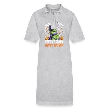 Gespenstische Halloween-Hexe Babybauch für - Stanley/Stella Frauen Bio-Polokleid PAIGER - Grau meliert - Vorne