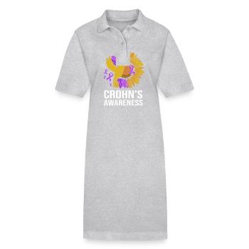 Maladie de Crohn - Robe polo bio PAIGER Stanley/Stella Femme - gris chiné - Devant