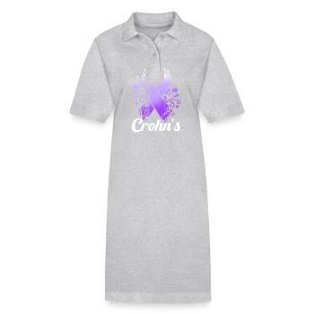 Maladie de Crohn - Robe polo bio PAIGER Stanley/Stella Femme - gris chiné - Devant