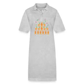 bonhomme en pain d’épice Coeur en pain d’épice Snacking en pain d’épice - Robe polo bio PAIGER Stanley/Stella Femme - gris chiné - Devant