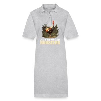 Coq Coqs Coq - Robe polo bio PAIGER Stanley/Stella Femme - gris chiné - Devant