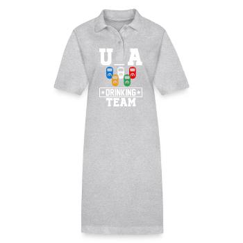 USA Drinking Team Dicton de boisson amusant - Robe polo bio PAIGER Stanley/Stella Femme - gris chiné - Devant