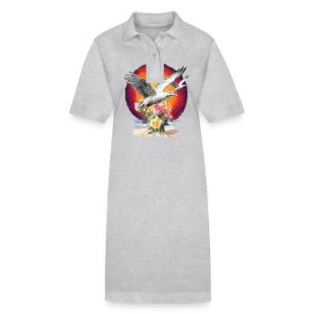 Seagull Seagull Birthday Birthday Greetings Sailor - Stanley/Stella PAIGER Organic Women’s Polo Dress - heather grey - Front