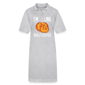 Patissier I'm Filling Excited Baking - Stanley/Stella PAIGER Organic Women’s Polo Dress - heather grey - Front