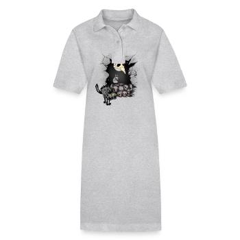 Effrayant Halloween Chat Médiéval Peste Chats - Robe polo bio PAIGER Stanley/Stella Femme - gris chiné - Devant