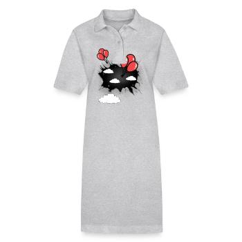 Ballon céleste ballons - Robe polo bio PAIGER Stanley/Stella Femme - gris chiné - Devant