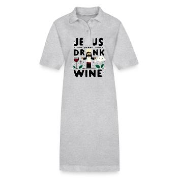 Jesus Drank Wine 7 - Stanley/Stella Frauen Bio-Polokleid PAIGER - Grau meliert - Vorne